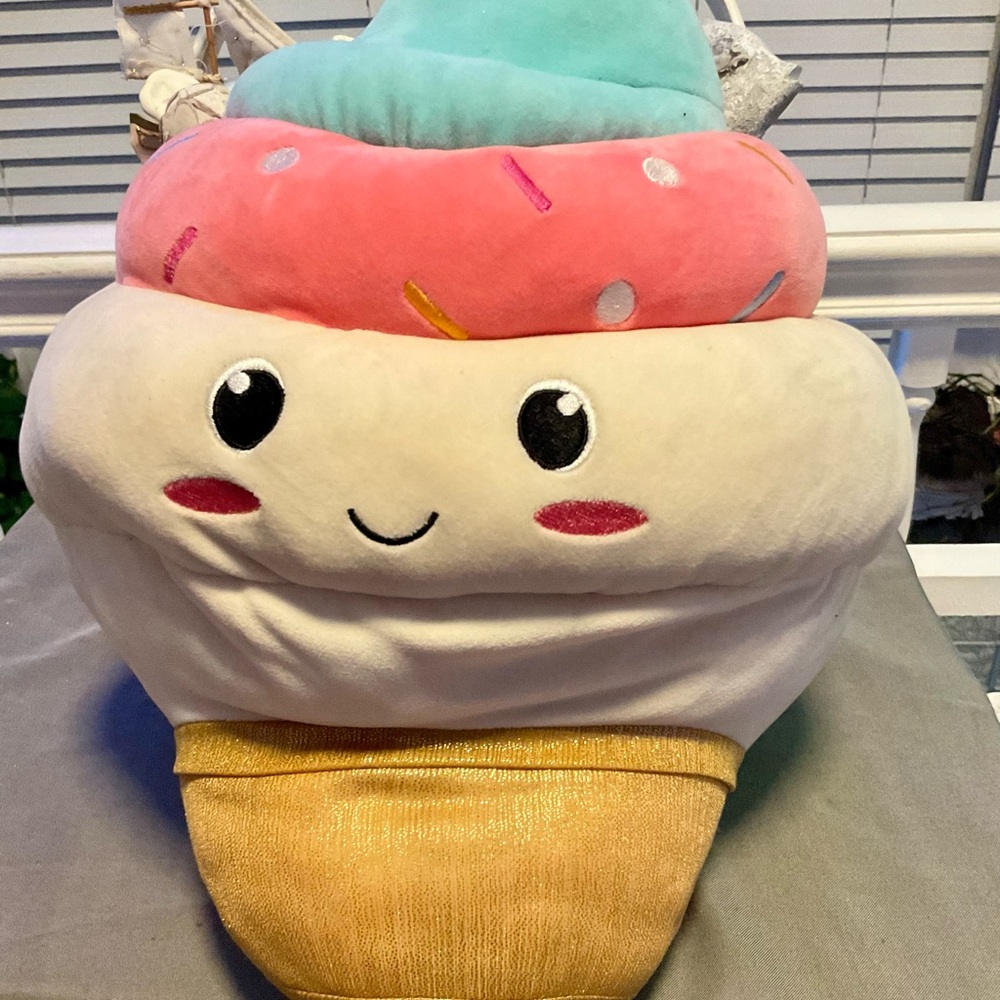 Squishmallows Pink and Cream Ice Cream Cone Plush